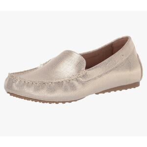 Lifestride Traveler Loafer Size 6M Driving Loafer Metallic Gold Vegan Leather
